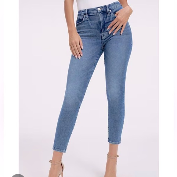 Good American Good Waist High Rise Crop Jeans Size 12/31 - Picture 2 of 8